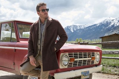 Theo Wool-Blend Overcoat with Leather Trim