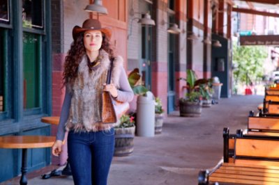 Laurel Knitted Rex Rabbit Fur Vest