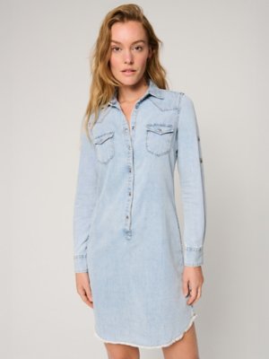 denim shirt dress cotton on Corrine Cotton-Blend Denim Shirt Dress | blue | Small (4-6)