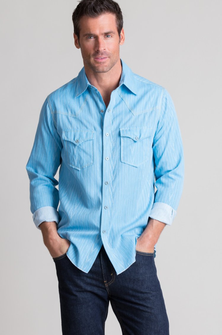 Ryan Michael Sunbeam Jacquard Silk-Blend Western Shirt | Overland