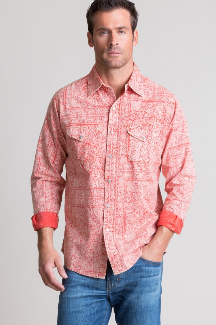 Ryan Michael Bandana Print Cotton Western Shirt | Overland