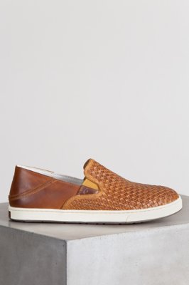 OluKai Men’s Tan Woven Leather Slip-On Shoes Size 8 New Casual Comfort Loafers Men main image 4
