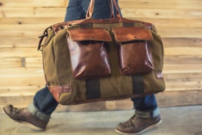 Will Traveler Canvas and Leather Duffel Bag 