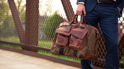 Will Traveler Canvas and Leather Duffel Bag 