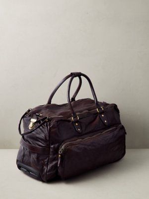 leathario men's leather luggage wheeled duffle leather travel bag Men Rolling Laptop Case Briefcase Suitcase Roller Boar  Fabulive inch leather rolling duffel bag Leather Rolling Travel Duffle Bag