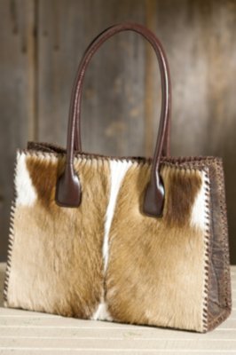 Overland Springbok and Leather Handbag | Overland