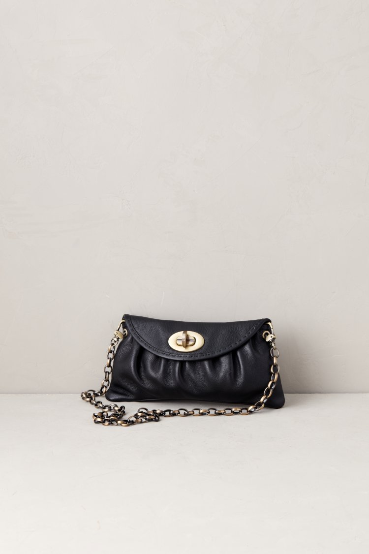 Ovalo 35cm Calf Leather Clutch - Black