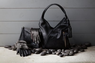 Belleville Calfskin and Leather Crossbody Wristlet Clutch