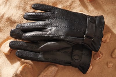 Men's Balsam Cashmere-Lined Lambskin Leather Gloves
