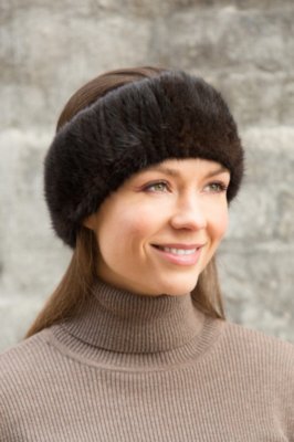 Knitted Finn Mink Fur Headband | Overland display picture 2