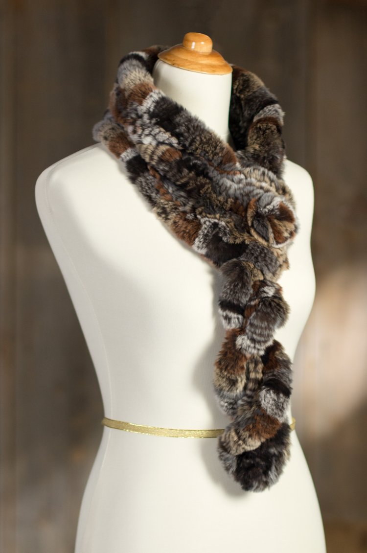 Rex Rabbit Fur Ruffle Scarf with Rosette | Overland