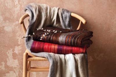Striped Alpaca Wool-Blend Blanket