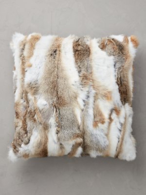 20" x 20" Rabbit Fur Pillow
