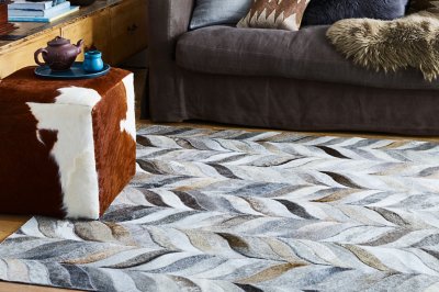 Argentine Cowhide Ottoman