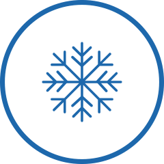 Freezing cold blue snowflake symbol